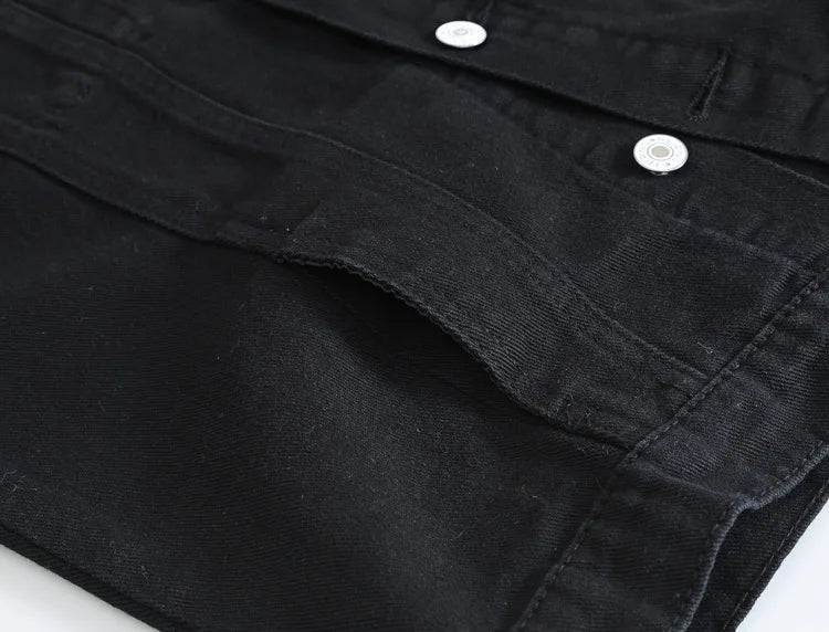 2025 Men's Fashion Jeans Sleeveless Jacket Vest Male Black Blue Denim Jeans Vest  Man Cowboy Outdoors Waistcoat Mens Jacket Vest