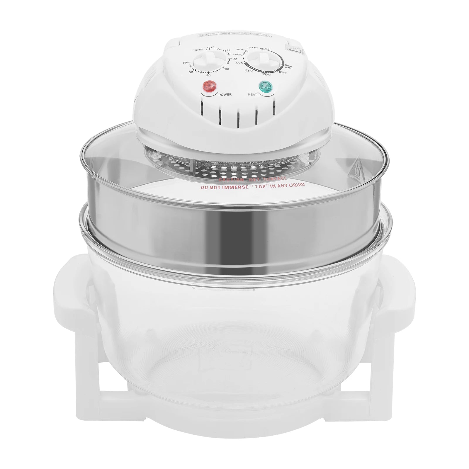 110V 17.96Qt Visual Air Fryer 1200-1400W 360° Hot Air Circulation Oil-Free Cooker with Grill Rack for Home Kitchen