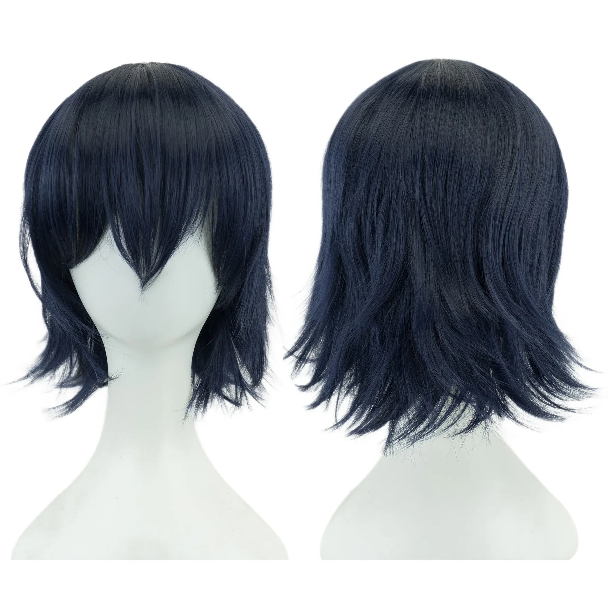 Synthetic Unisex 12 Inches Short Cosplay Hair Party BOB Wigs with Bangs Pink Blonde Orange Halloween Costume Lolita Wig