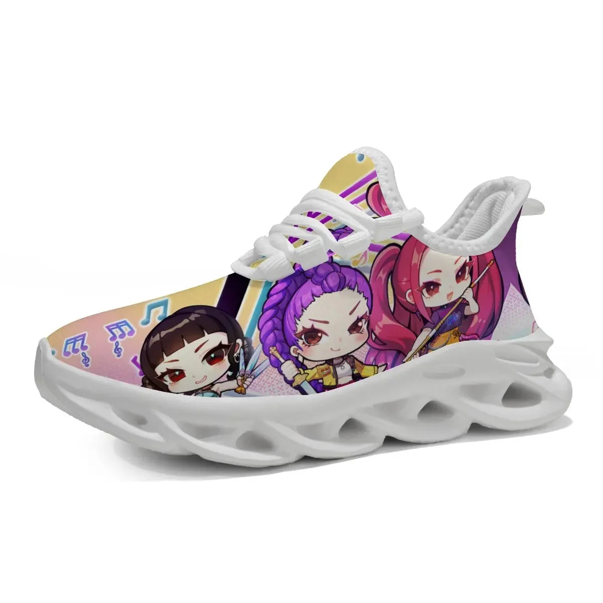 Children's Casual Shoes Cartoon Girls Music Notes Print Casual Sports Sneakers Casual Running Shoes for Men Women Larges
