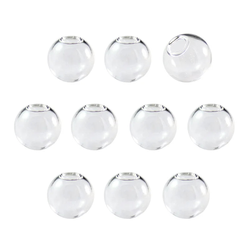 10piece 6-40mm Hollow Glass Ball With One Hole Round Bubble Vial Glass Globe Orbs Jewelry Findings Glass Locket Accessories