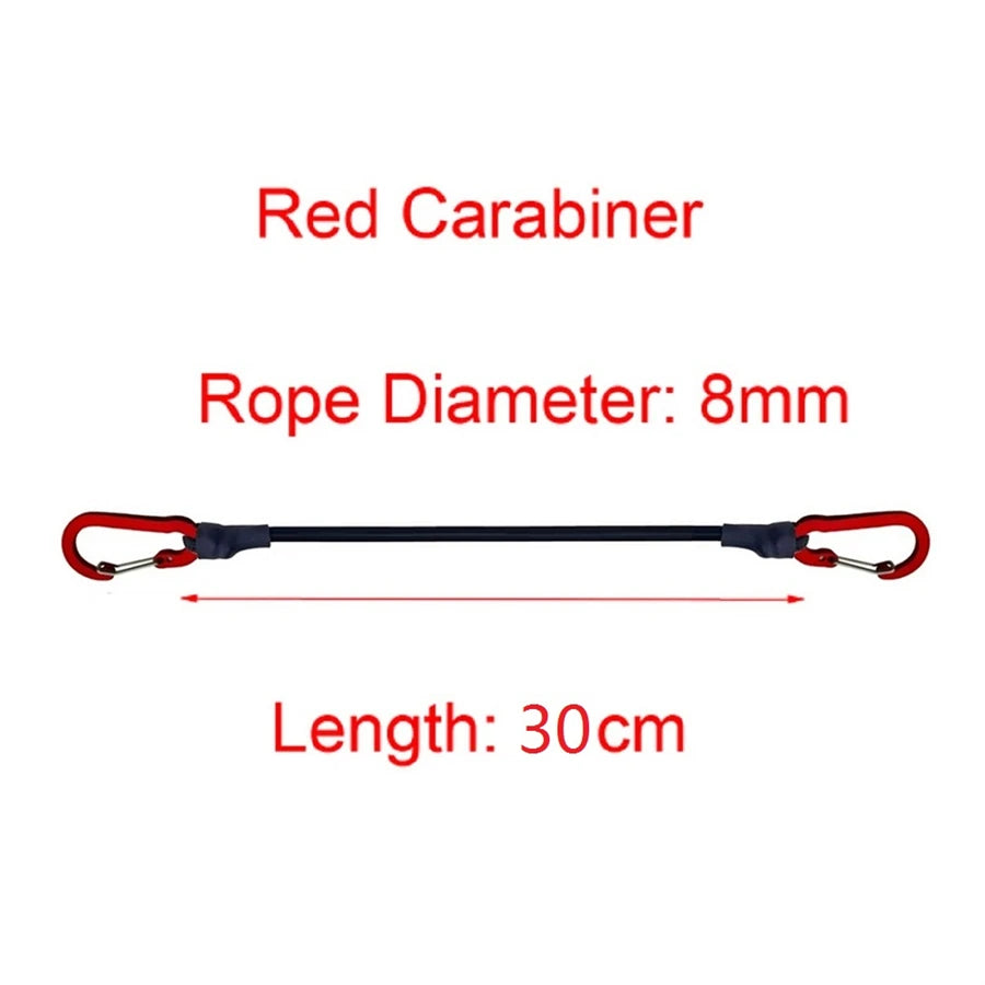 30-210cm 8mm Packing Ropes Outdoor Elastic Bungee Cords with Red Hooks Stretch Lightweight for Bikes Car Luggage Roof Rack Strap