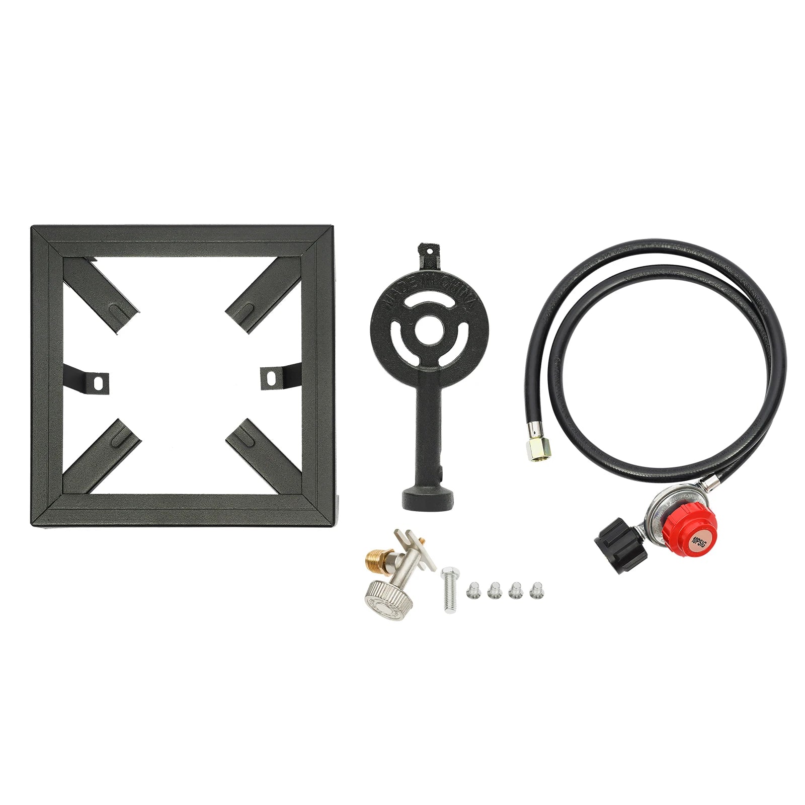 Outdoor Gas Stove Propane Cooker with Adjustable 0-10PSI，8000W Black Camping Portable Single Burner Stove