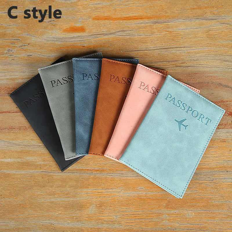 Lover The World Map Passport Cover Hot Stamping Simple Plane Women Men Travel Passport  Case Holder Fashion Wedding Gift