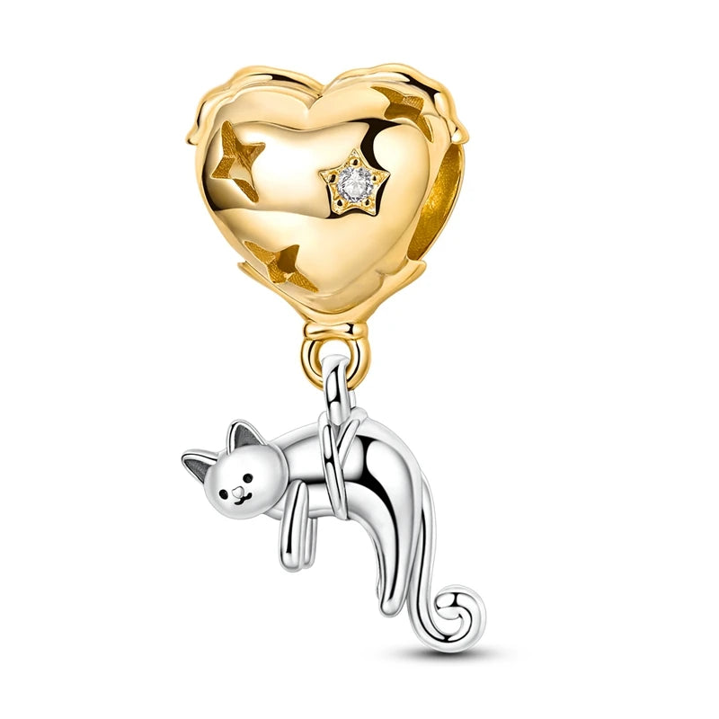 Hot Sales 925 Sterling Silver Golden Series Charms Beads Cross Devil's Eye Bow Charms Pendant Fit Original Bracelet DIY Jewelry