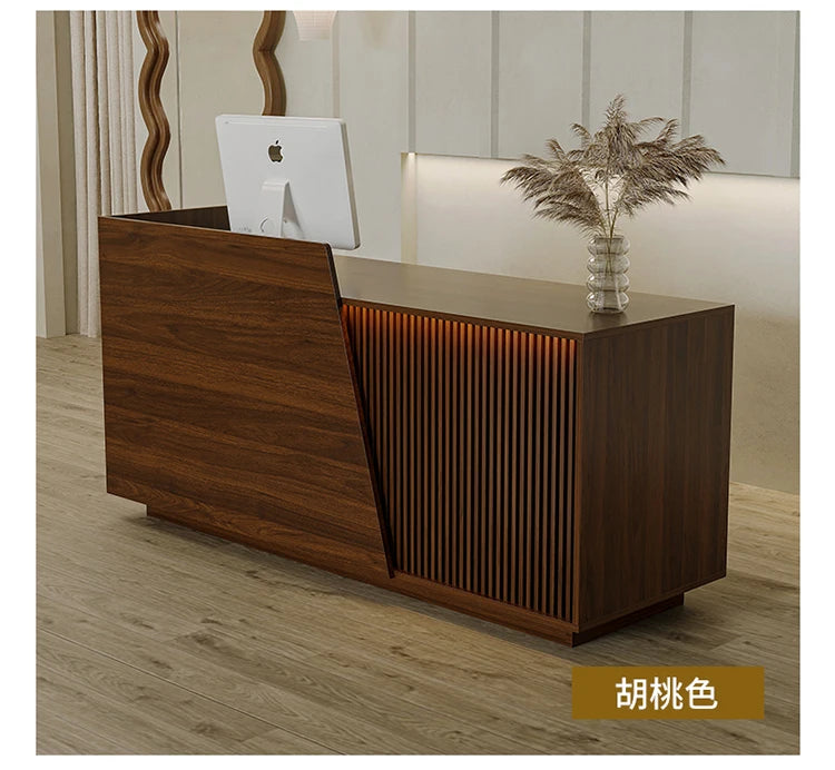 Customized Professional Reception Counter Simple Design Style Reception Desk Creative Storage Theke Empfang Office Furniture