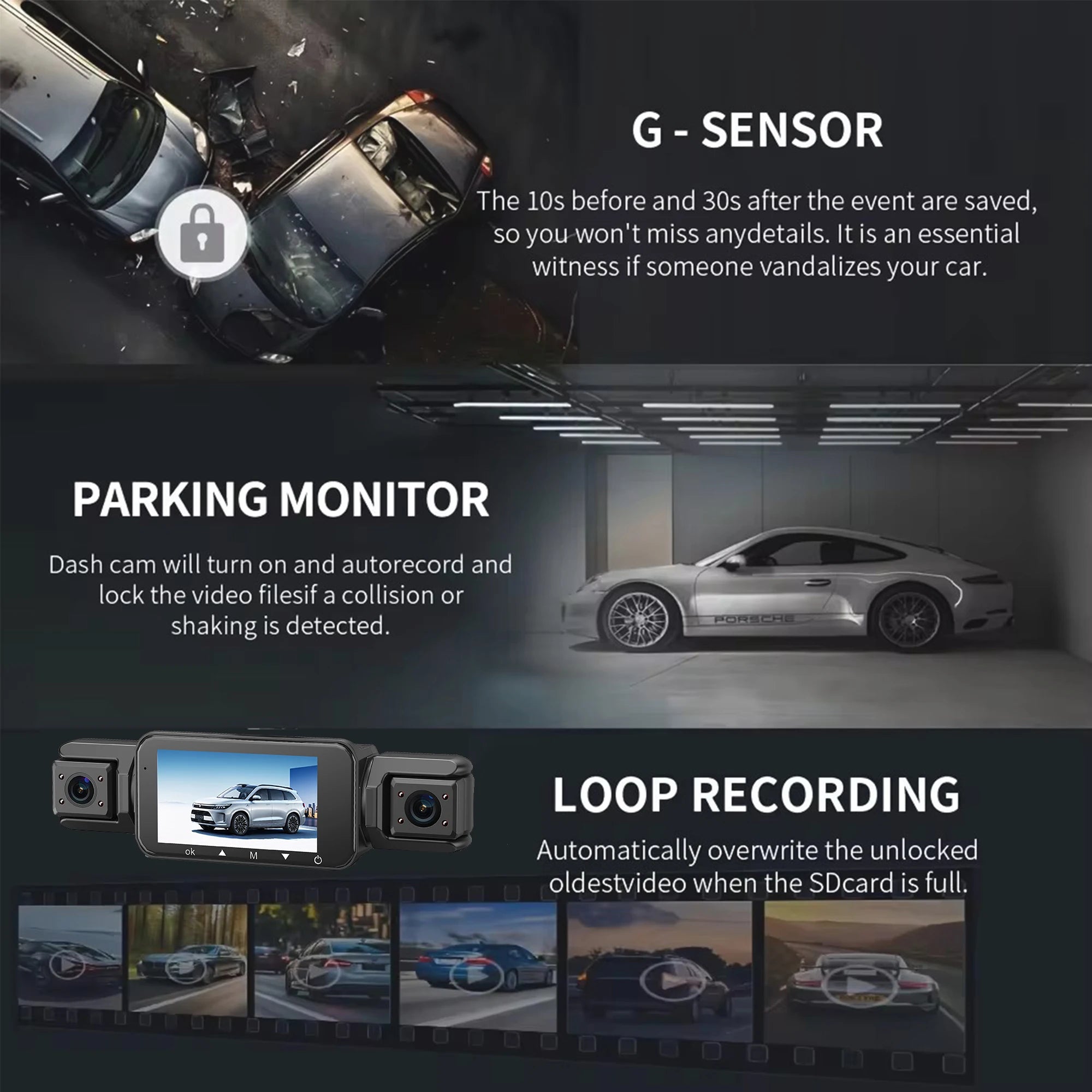 Dashcam for Cars 4 Channel Black Box WiFi Driving Camera FHD 1080P Night Vision Loop Recording Add Hardwire Kit Car Accessories
