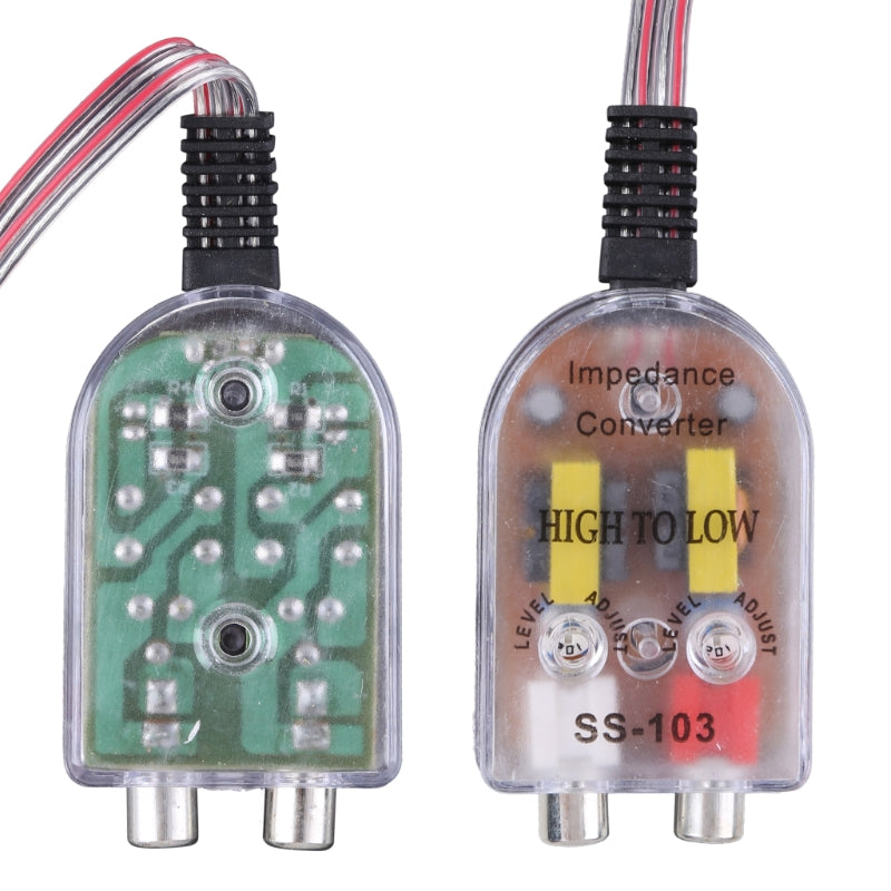 Car Stereo  12V RCA Speaker Amplifier High To Low Level Line Output Converter Adapter Wiring Adjustable Auto Part