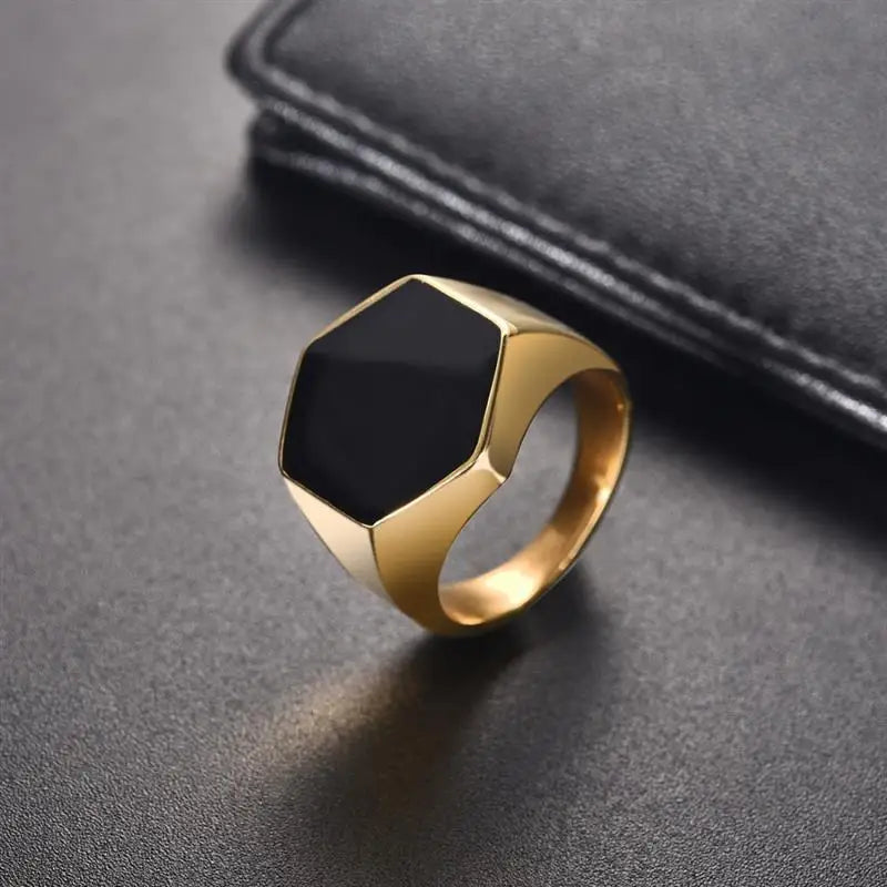 Jiayiqi Men'S Ring Punk Rock 316L Stainless Steel Signet Ring For Men Hip Hop Party Jewelry Male Wedding Gift Custom accept
