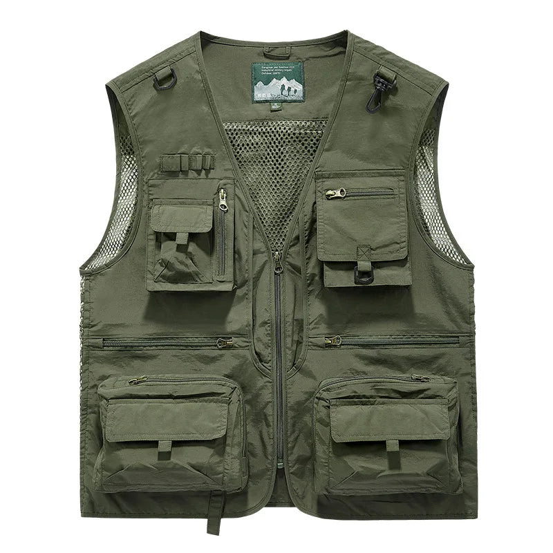 FGKKS Men Multi Pockets Vest Men's New Breathable Outdoor Fishing Vest Quality Design Leisure High Tech Male Jacket