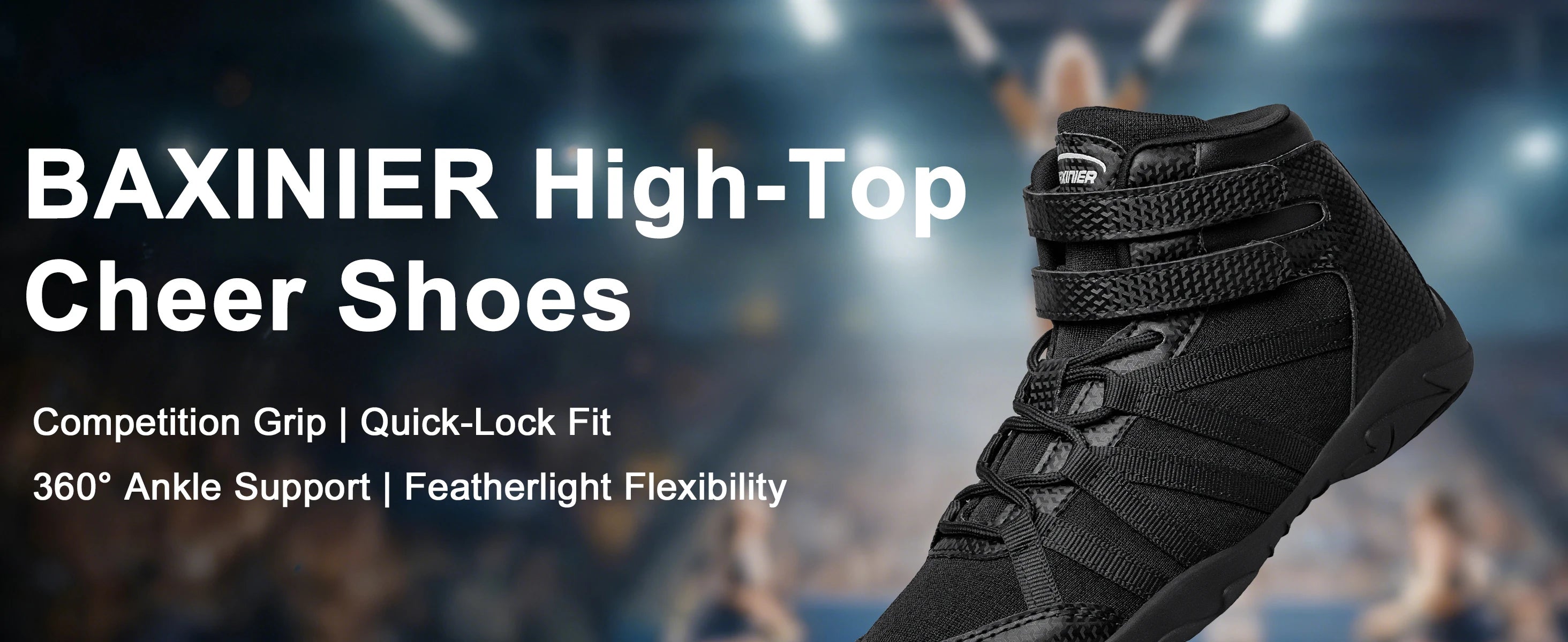 BAXINIER Girls High Top Cheerleading Shoes, Professional Lightweight Youth Cheer Competition Sneakers, Dance Training Footwear