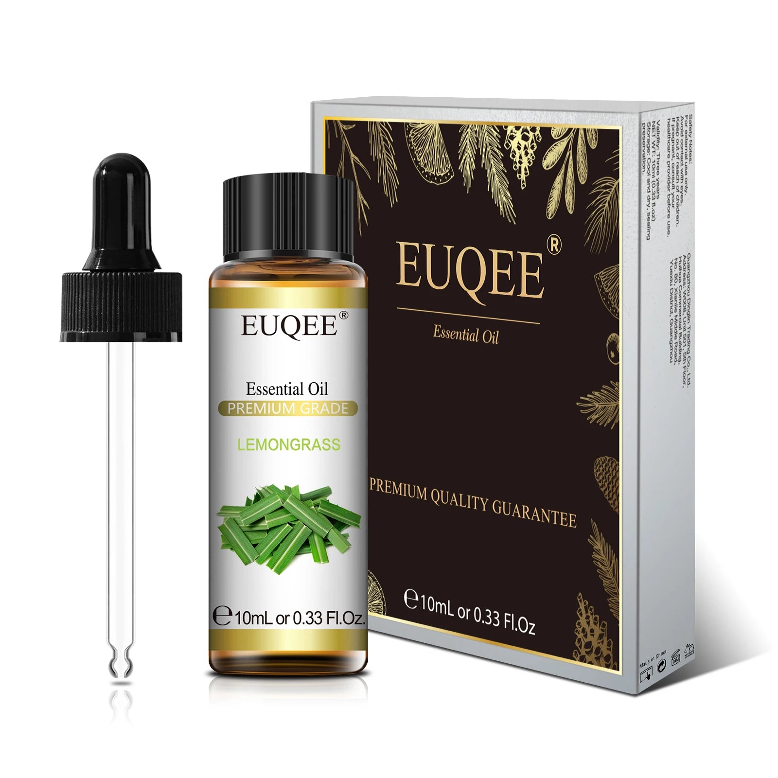 EUQEE 10ml Pure Natural Essential Oil Lavender Jasmine Eucalyptus Vanilla Sandalwood Sweet Orange Lemon Oregano Rose Fragrance