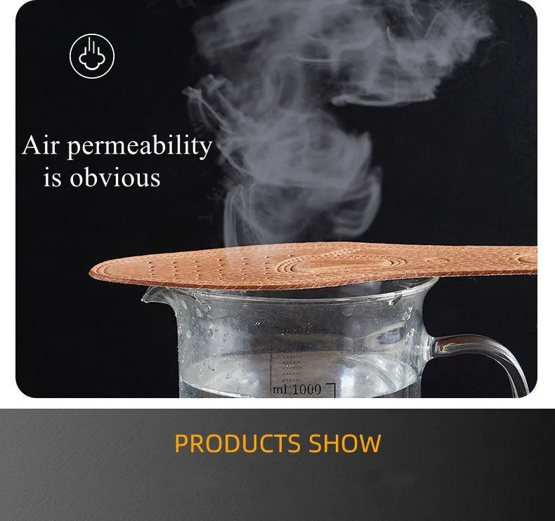 Real Cowhide Insole Leather Shoes Boots Shoe Inserts Soft Breathable Deodorant Anti-slip Template Shock Absorbing Insoles Sole
