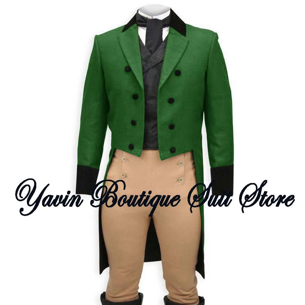 Men's 3 Piece Suit Swallow Tailed Coat Slim Fit One Breasted Tailcoat for Wedding Prom Dinner Party Blazer Pants Set