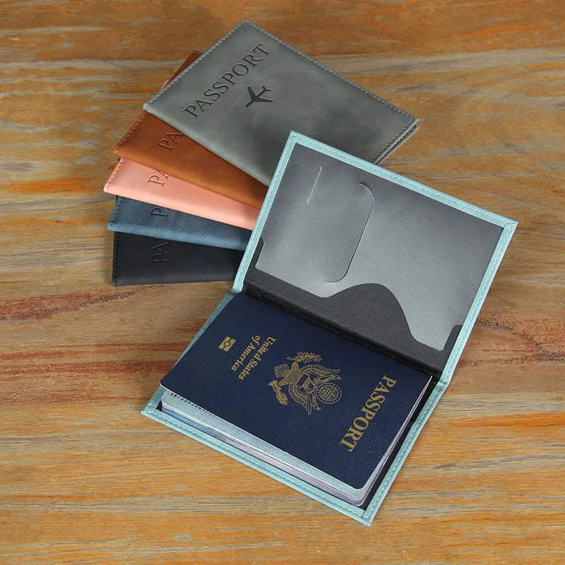Lover The World Map Passport Cover Hot Stamping Simple Plane Women Men Travel Passport  Case Holder Fashion Wedding Gift