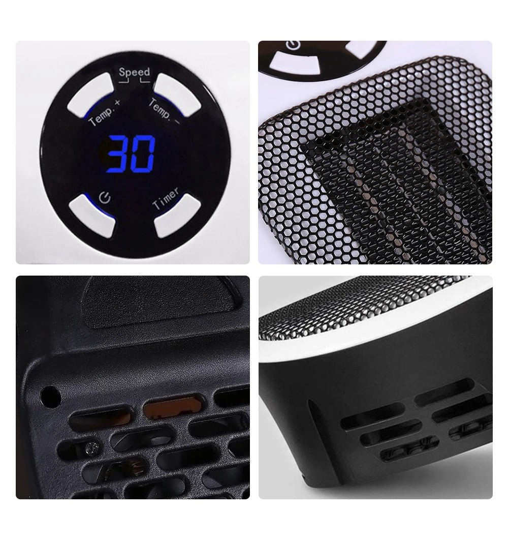 Plug In Electric Heater 500W Portable Room Heater Remote Control Mini Radiator Heating Stove Home Appliance Warmer