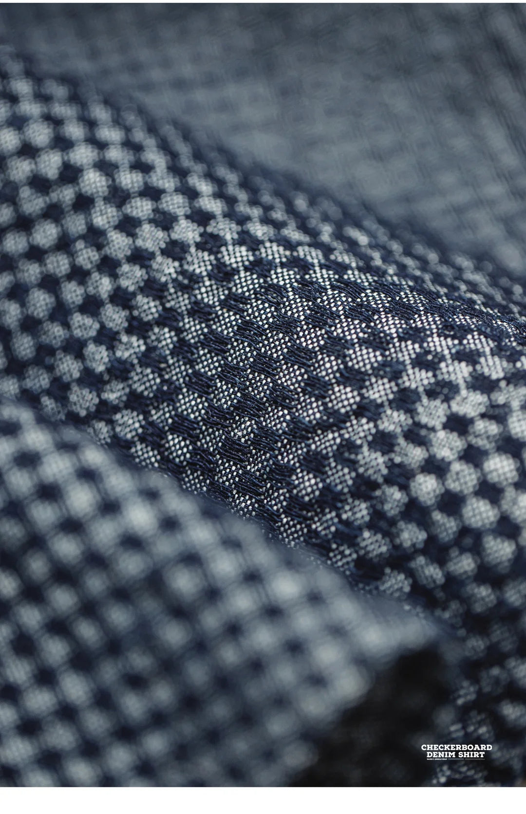 Maden Retro Checkered Long-sleeved Denim Shirt Loose Lapel Single-breasted Jacket for Men Spring and Fall Versatile Outerwear
