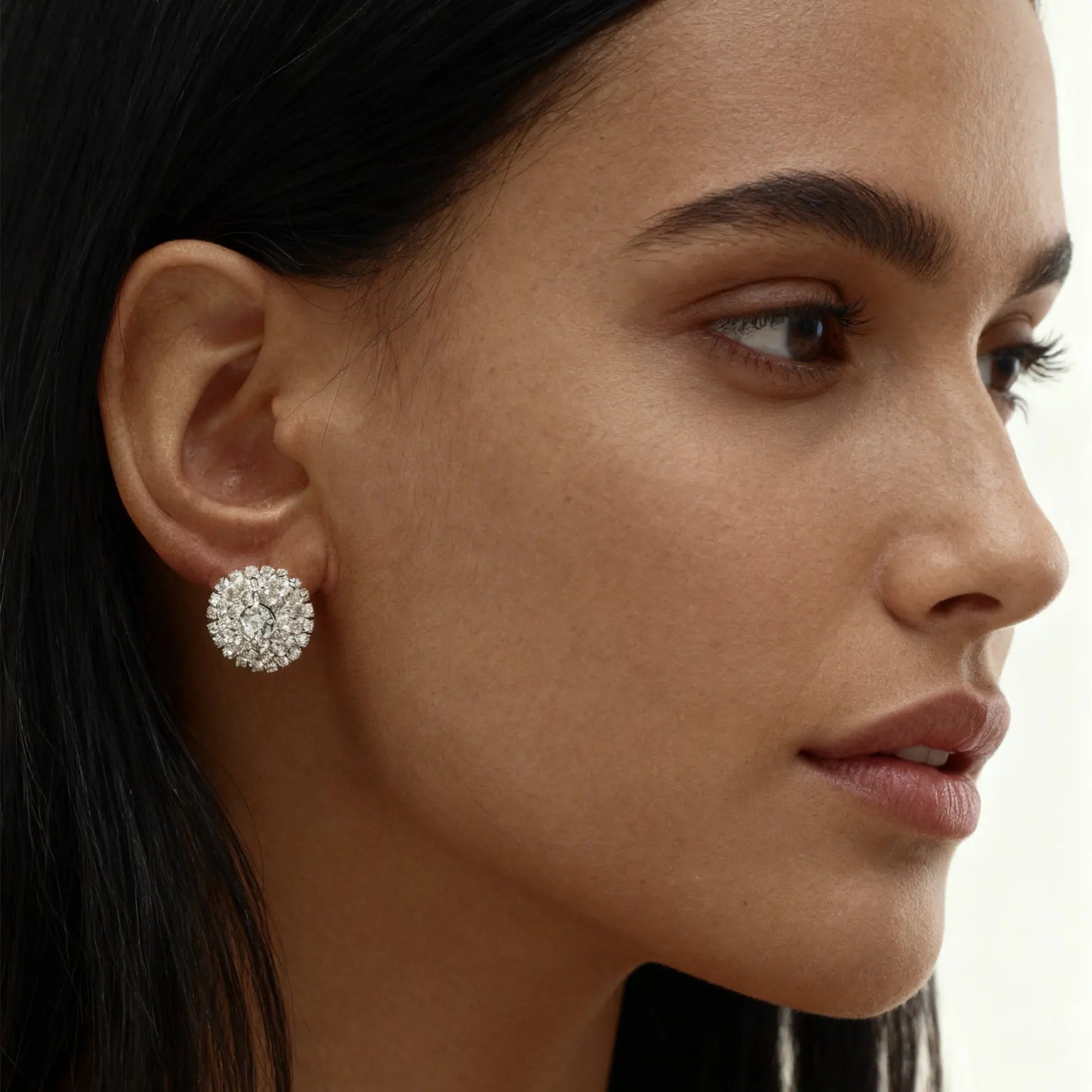 Women Fashion Shiny Rhinestone Big Drop Dangle Earrings Maxi Evening Dress Statement Earrings Accessories Wedding Bride Jewelry