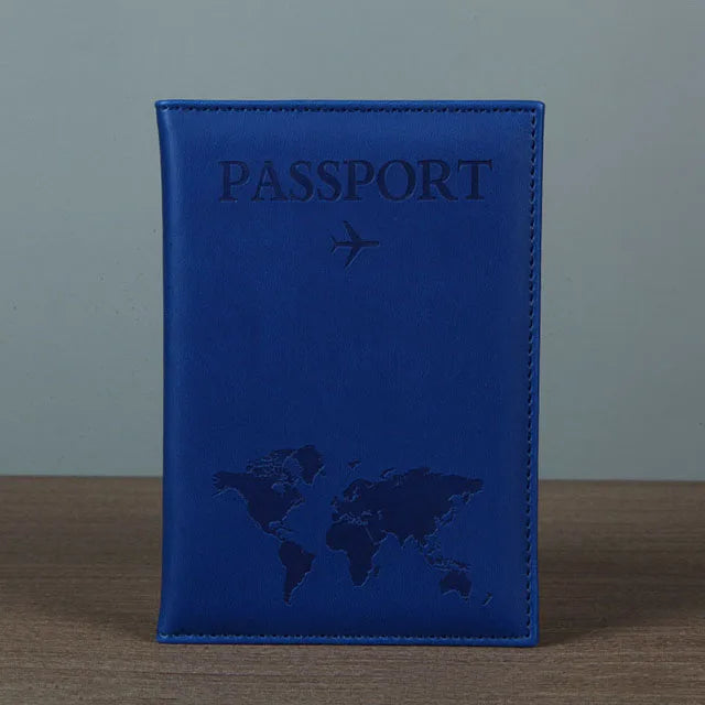 Lover The World Map Passport Cover Hot Stamping Simple Plane Women Men Travel Passport  Case Holder Fashion Wedding Gift