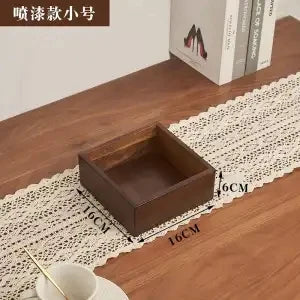 Black Walnut Wood Storage Box Hand Carved Bedroom Jewelry Organizer Modern Desktop Cosmetic Container European Home Decoration