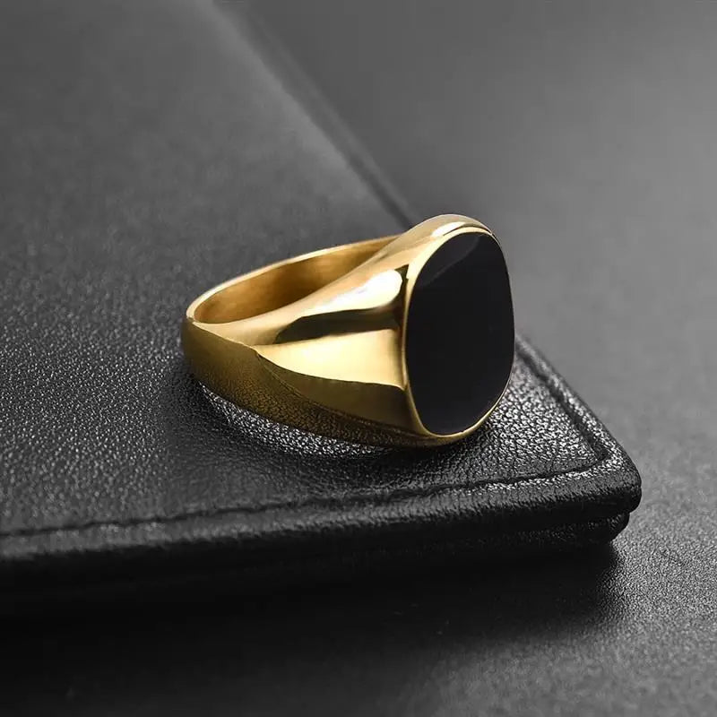 Jiayiqi Men'S Ring Punk Rock 316L Stainless Steel Signet Ring For Men Hip Hop Party Jewelry Male Wedding Gift Custom accept