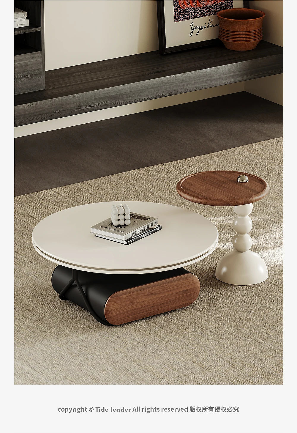 Round Luxury Coffee Table Corner Designer Cool Minimalist Tables Books Premium Mesas De Centro Para Sala Home Furniture