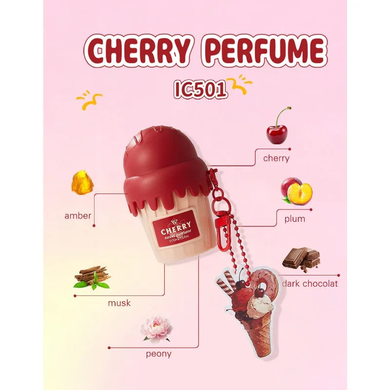 50ml Ice Cream Shaped Women Perfume Long Lasting Gourmand Fragrance Sweet Elegant Body Mist Cute Dessert Inspired Strawberry