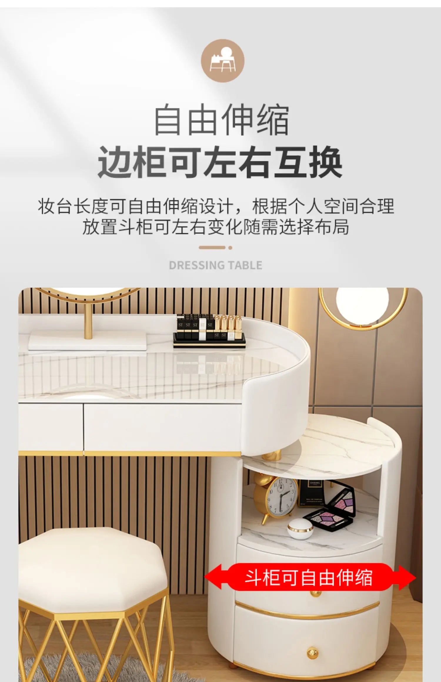 Bedroom Wooden Dressing Table Drawer Girls Led Light Standing Dressing Table Mirror Makeup Mesa De Maquillaje Rome Furniture