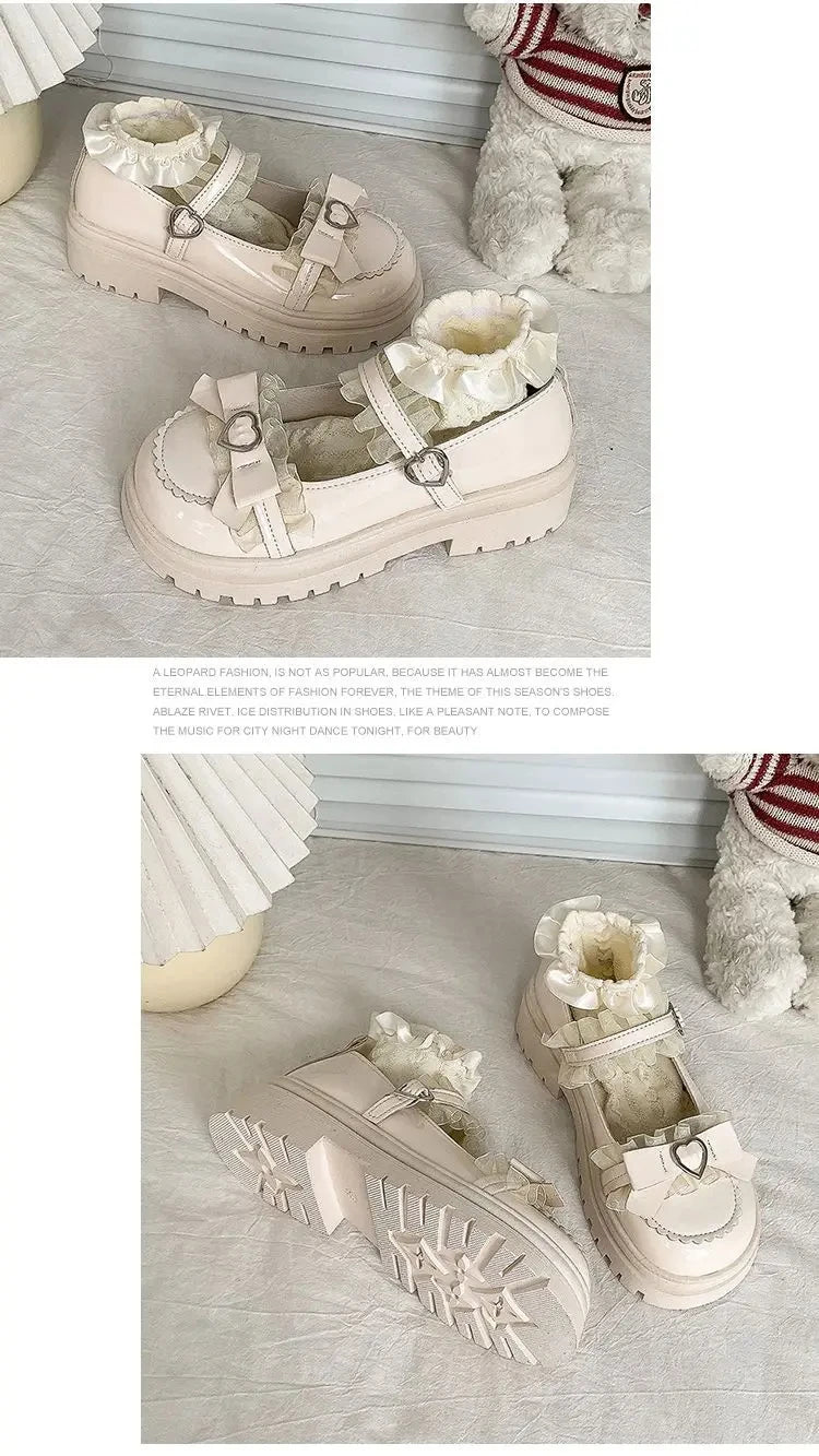 2025 Summer New School Girl JK Loafer Pumps Platform Shoes Japanese Style Lolita Y2K Kawaii Jirai Kei Fashion