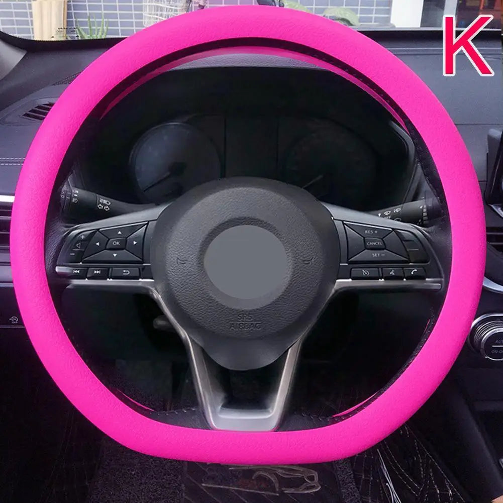 19 Color Car Silicone Steering Wheel Cover For Summer Fashion Sweat Absorbent Non-slip Handle Cover General DIY Parts