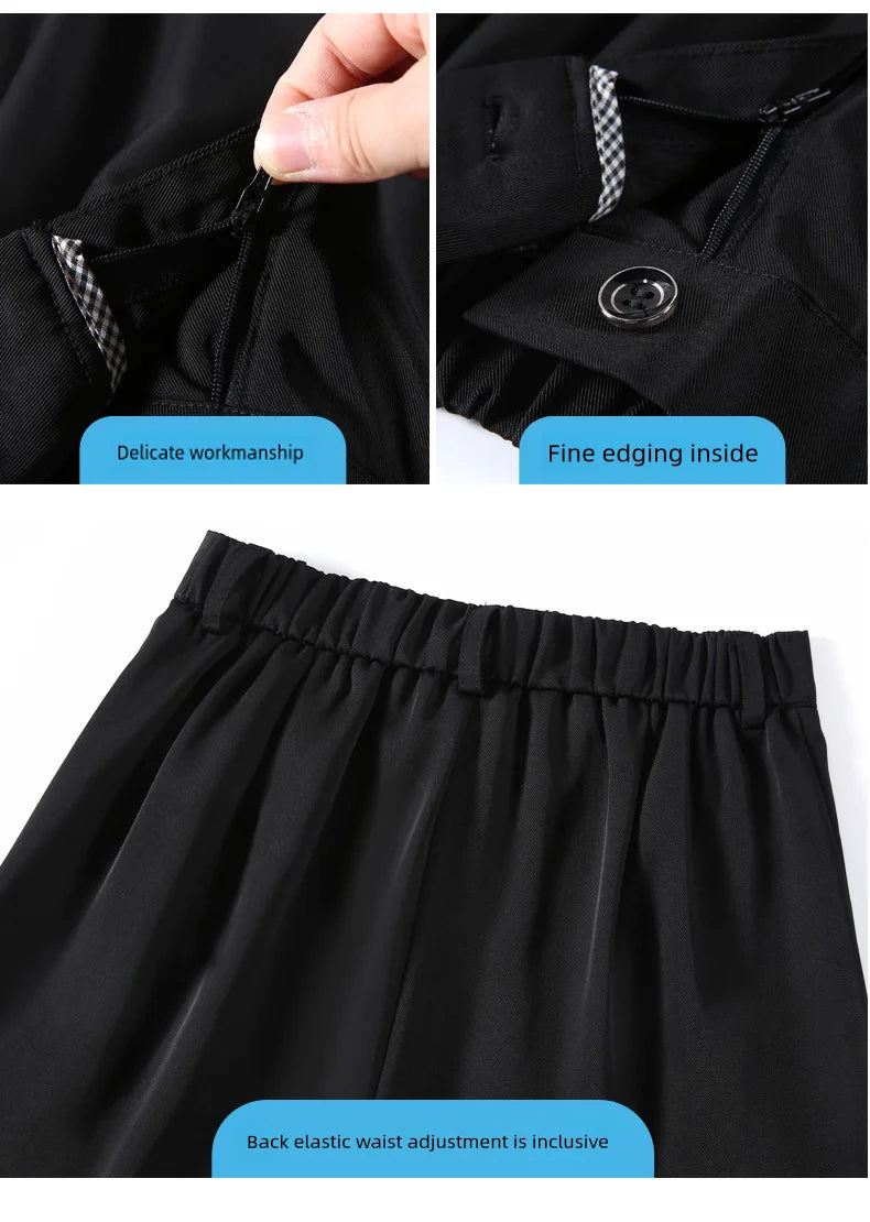 Women'S Loose Spring Summer 2025 New High Waist Wide Legs Slim Casual Trousers Korean Fashion Trend Female Suit Straight Pants
