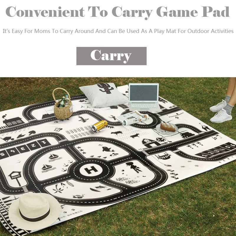 83*58cm/130*100cm Road Mat Children Traffic Car Map Educational Toy Road Plastic Carpet Playmat For Mats City Kids Toys Games