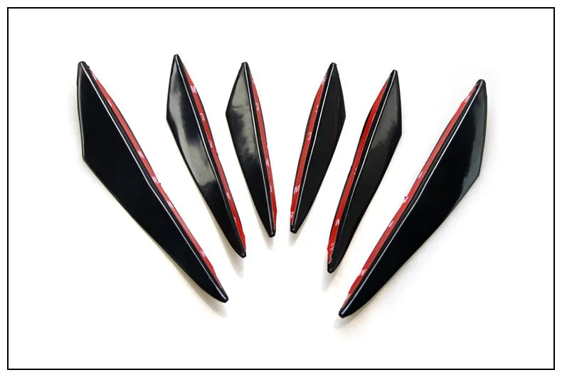 Hot Sale 6pcs/set Decoration Diffuser Splitter Fin Body Spoiler Canard Valence Chin Car Tuning Canard Universal Front Bumper Lip