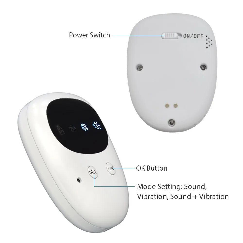 Wireless Bedwetting Alarm Pee Alarm 10-20M Range Vibration Sound Reminding for Boys Grils Kids Potty Training Elder Care
