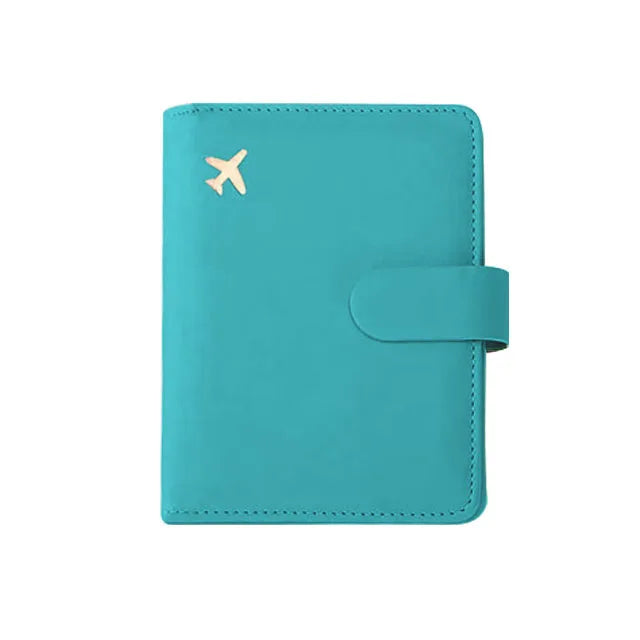 Leather Passport Holder Covers Case Waterproof Travel Credit Card Wallet Cute Passport Book for Women/Men Buckle Passport Cover