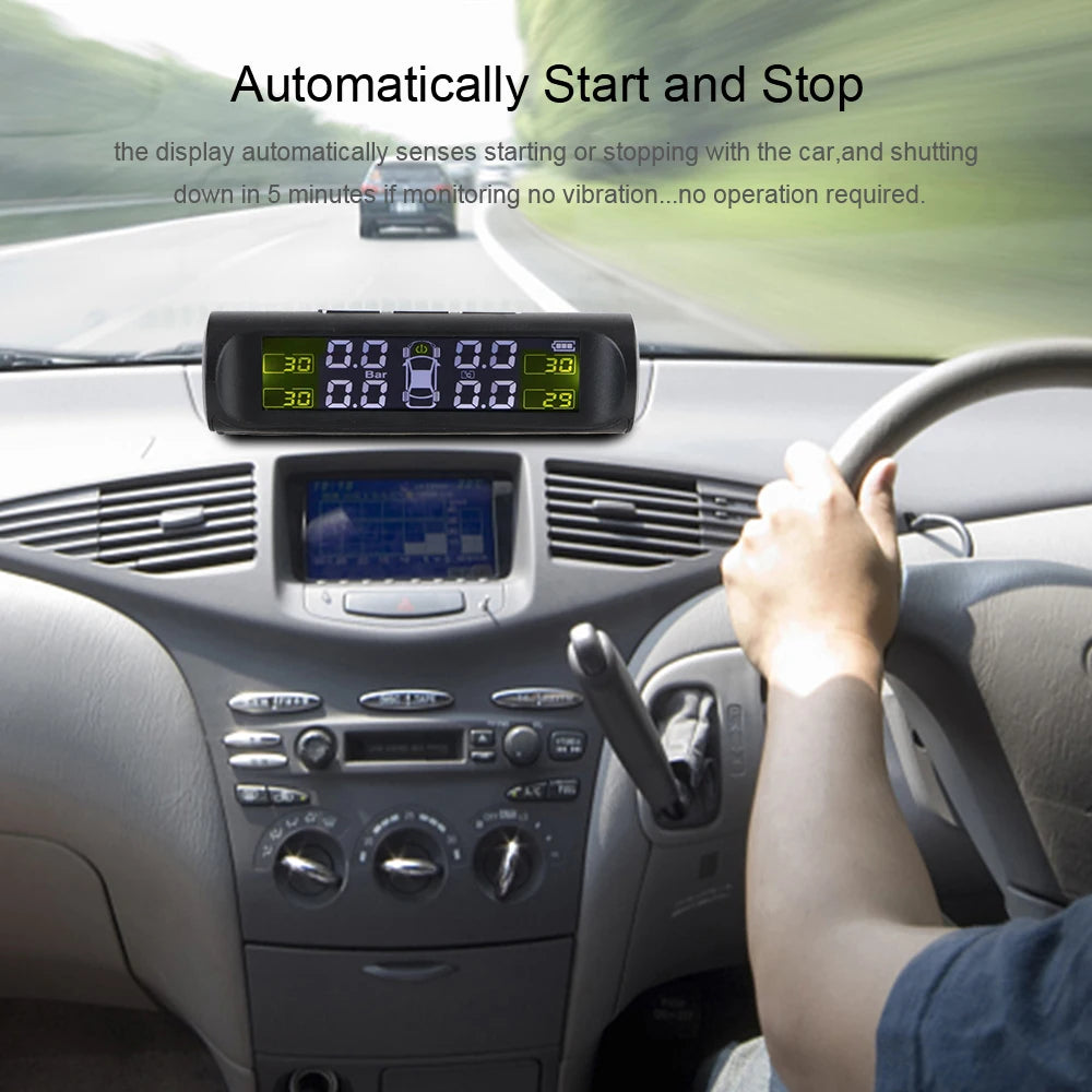 Car Tire Pressure Monitoring System Car Tyre Pressure Monitor Tyre Pressure Alarm 4 External Sensors