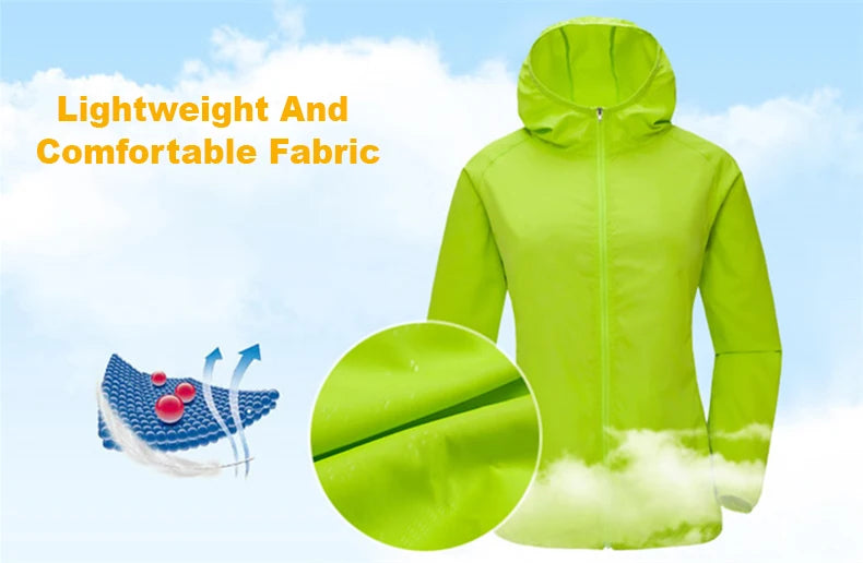 JNLN Unisex Hiking Jacket Men Women Waterproof Quick Dry Camping Windbreaker Outdoor Trekking Fishing Rain Coat Anti UV Clothes
