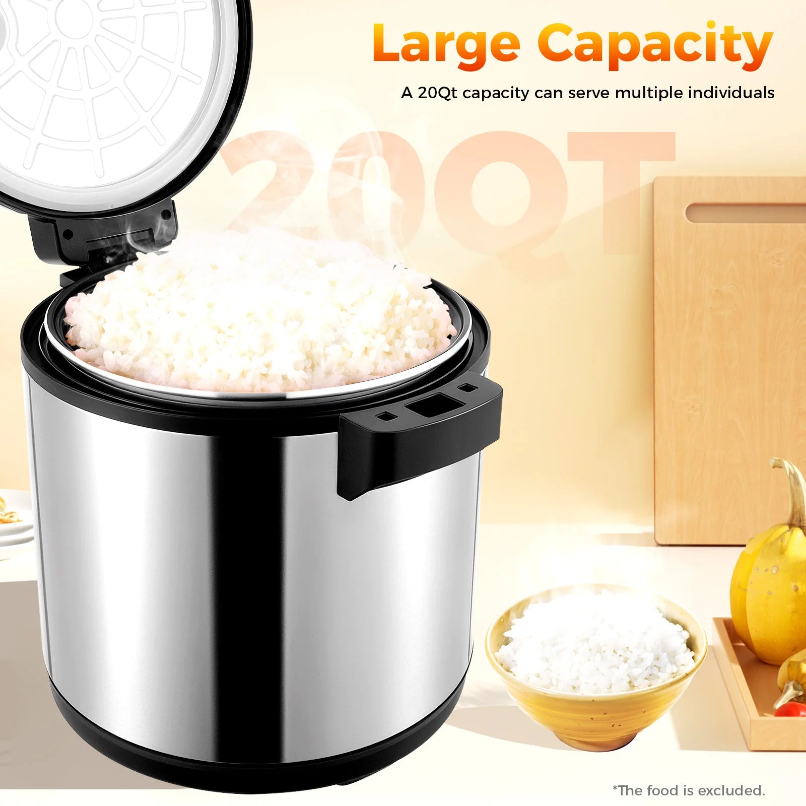 110W 110V Commercial Rice Warmer Insulation Rice Cooker Electric Rice Warmer 19L Rice Warmer for Restaurant