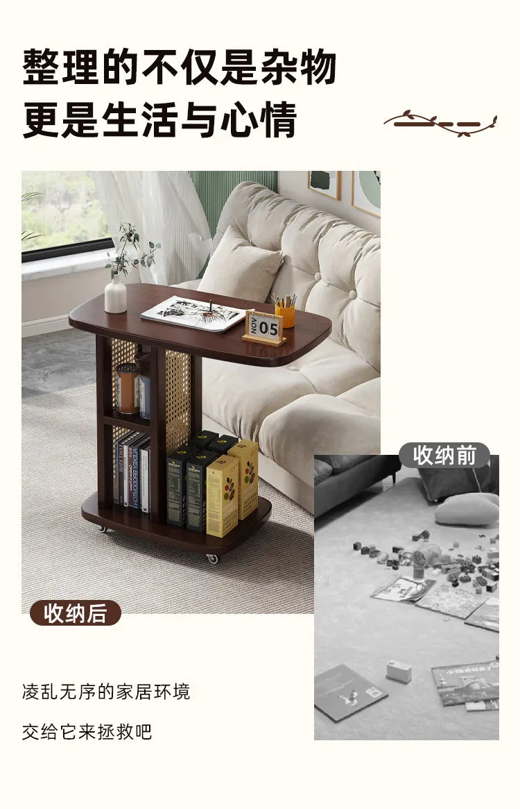Office Desks Wooden Side Table Floor Side Tall Sofa Coffee Table Study Retro Table Basse Salon Furniture For Living Room