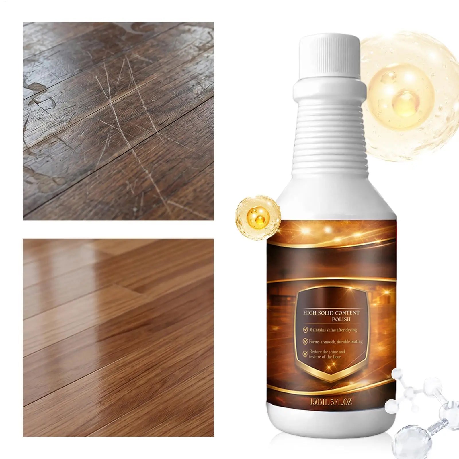 150ml Floor Restore Solution liquid Flooring Renewal Agent Wood Floor Polishing Care for Home Apartment Dormitory Living Room
