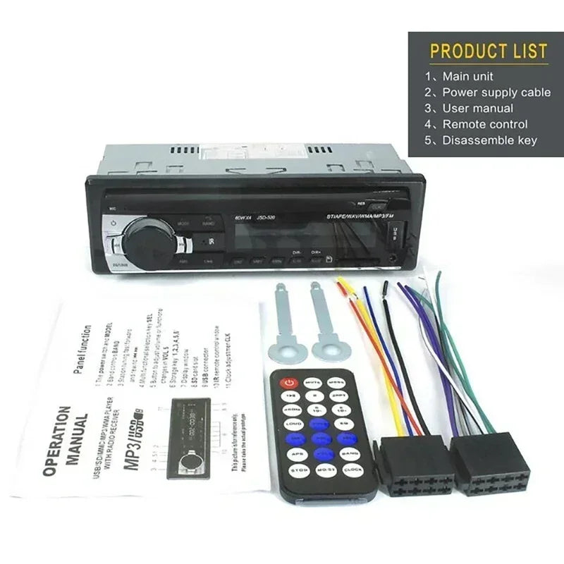 Car MP3 Player Stereo 12/24V 60W Bluetooth Audio Radio Car Truck Usb Bluetooth Handsfree Call Car USB Card Insert MP3 Radio Kit