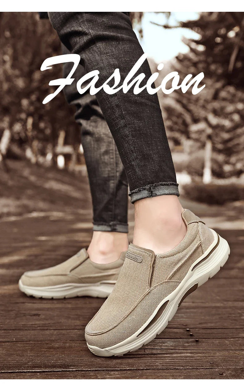 Men's Lightweight Canvas Loafers for Outdoor Hiking Camping Casual Sports Running Jogging Shoes Size 39-48