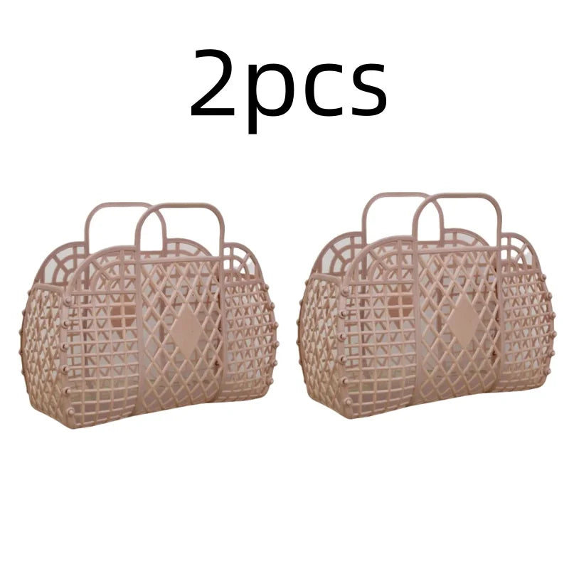 Detachable Shower Plastic Bath Bathroom Hollow Wash Storage Shopping Basket Home Storage Organization