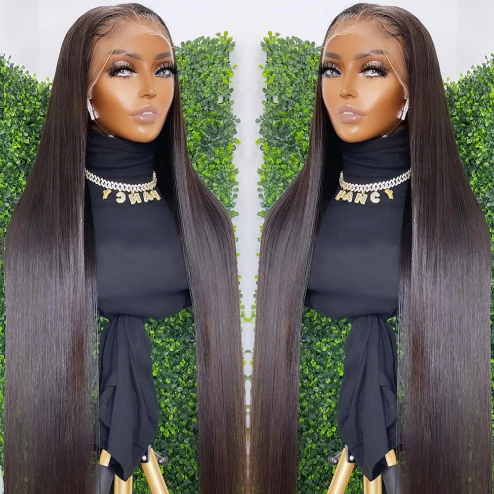Hd Lace Frontal Wig 13x6 13x4 Lace Front Wig Human Hair 30Inch Bone Straight Transparent Lace Human Hair Wigs 4x4 HD Closure Wig