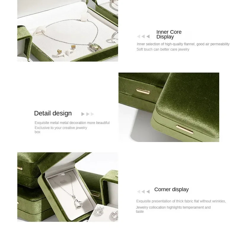High Grade Retro Velvet Jewelry Organizer Box Ring Earrings Bracelet Necklace Storage Gift Jewelry Packaging Case