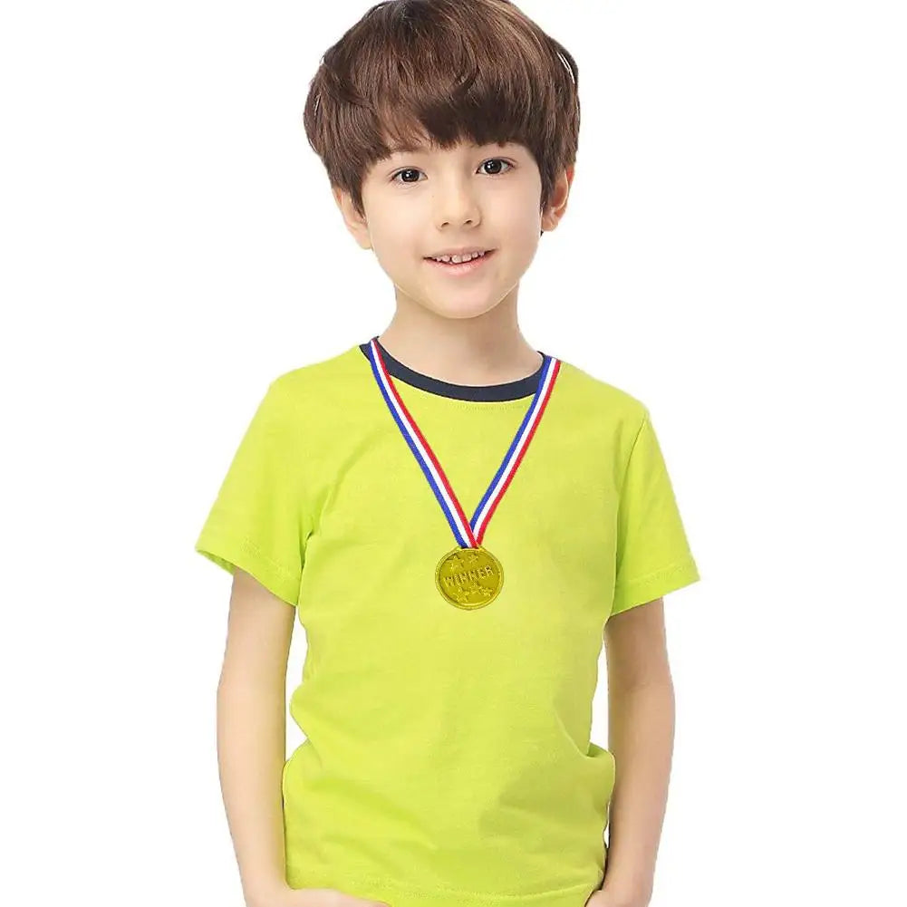 10/20Pcs Plastic Gold Winner Award Medals Kids Birthday Party Favors Sports Game Prize Toys Soccer Football Party Pinata Filler