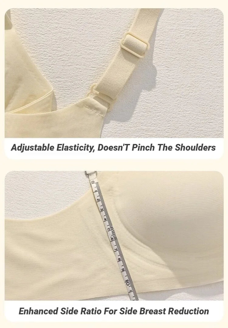 Small Breast Seamless Bra Women'S Push-Up Comfortable Non-Underwire Soft Support Closed Underwear For Women With Breasts No Rims
