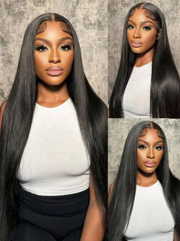 40 42 Inch Long Straight Human Hair Bundles Natural Brazilian Virgin Hair 1/3/4 Bundles Hair Extensions Double Weft Wet And Wavy