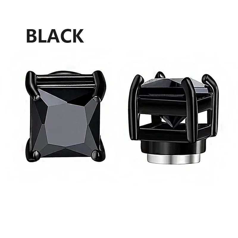 1 Pairs 6MM Stainless Steel Magnetic Stud Earrings for Men Women Non-Piercing Clip on Stud Earrings Set Non Piercing Jewelry