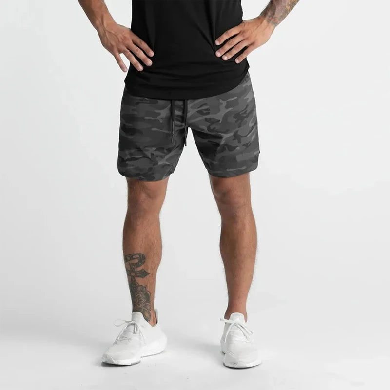 2024 Men's Single-Layer Woven Quick-Drying Solid-Color Shorts for Running, Fitness, and Casual Wear (American Fifth Pant Style)